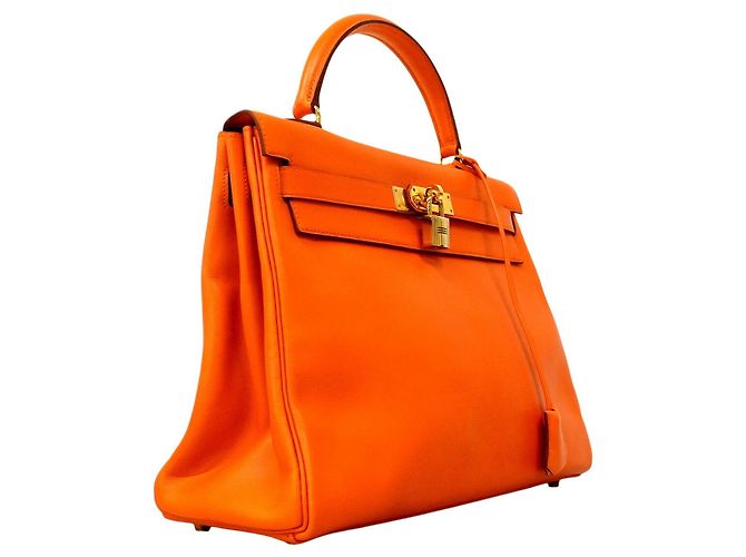 Hermès Borsa Hermes Kelly 32 in Swift Orange Arancione - vista 2