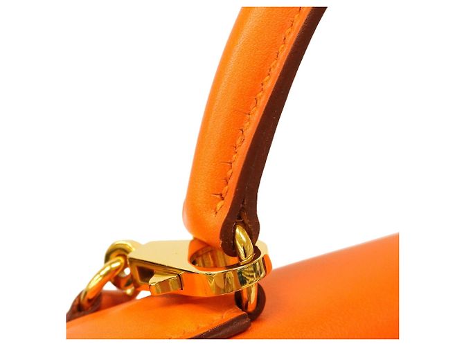 Hermès Borsa Hermes Kelly 32 in Swift Orange Arancione - vista 8