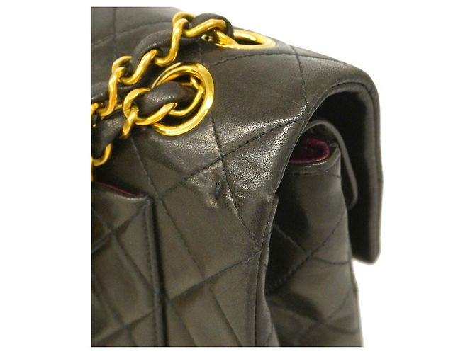 Borsa a tracolla Chanel Matelassé in pelle d'agnello nera Nero - vista 11