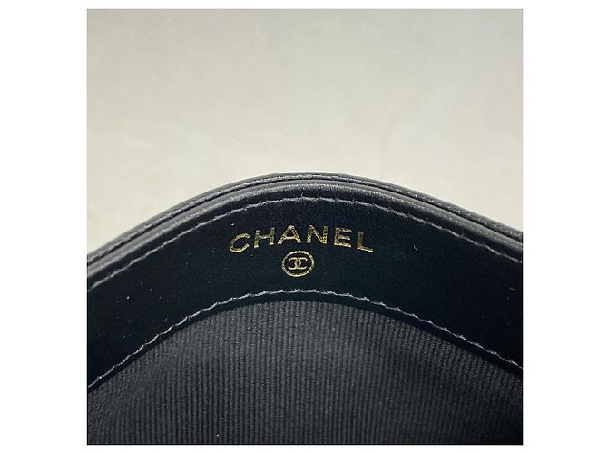 Tarjetero Chanel de piel de becerro granulada negra Negro - vista 4