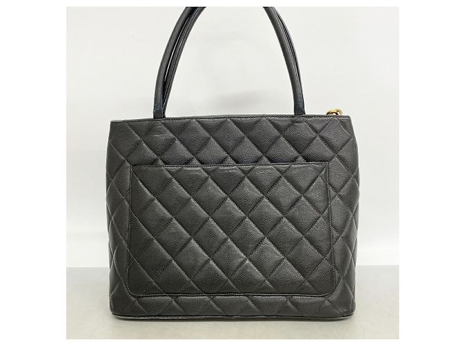 Borsa Tote Chanel in vitello grana nera Nero - vista 10