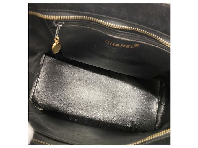 Borsa Tote Chanel in vitello grana nera Nero - vista 4
