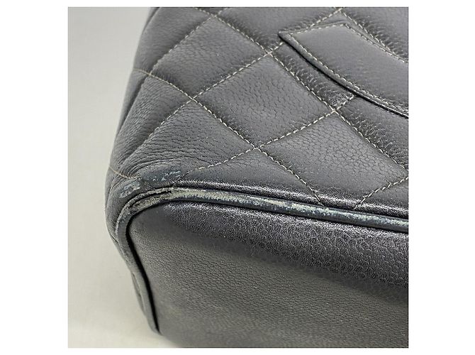 Borsa Tote Chanel in vitello grana nera Nero - vista 6