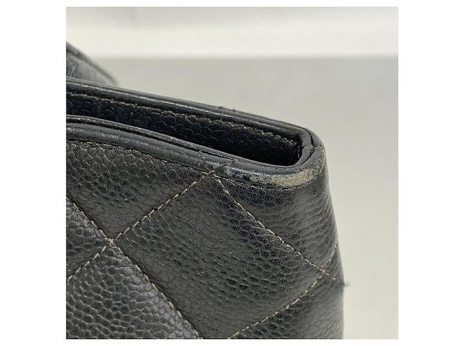 Borsa Tote Chanel in vitello grana nera Nero - vista 7