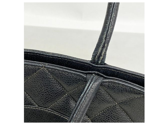 Borsa Tote Chanel in vitello grana nera Nero - vista 8