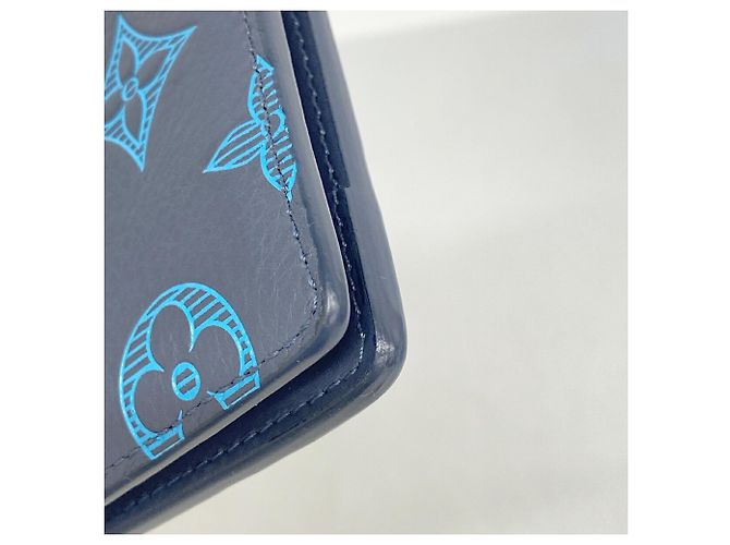 Louis Vuitton Monogram Shadow Bill Wallet Blue - view 6