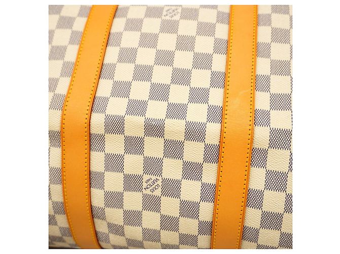 Louis Vuitton Boston Damier Azur Keepall 50 Bianco - vista 10