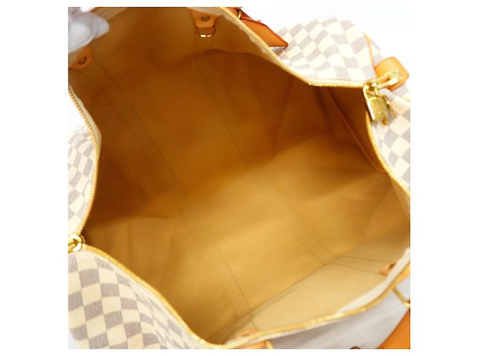 Louis Vuitton Boston Damier Azur Keepall 50 Bianco - vista 4