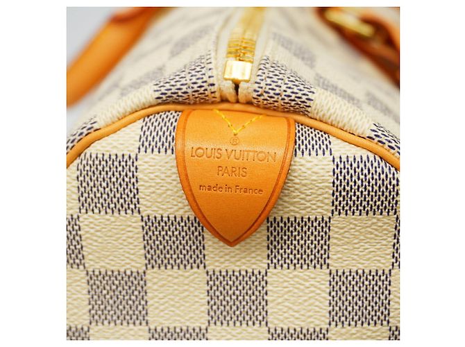 Louis Vuitton Boston Damier Azur Keepall 50 Bianco - vista 5