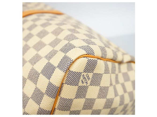 Louis Vuitton Boston Damier Azur Keepall 50 Bianco - vista 6