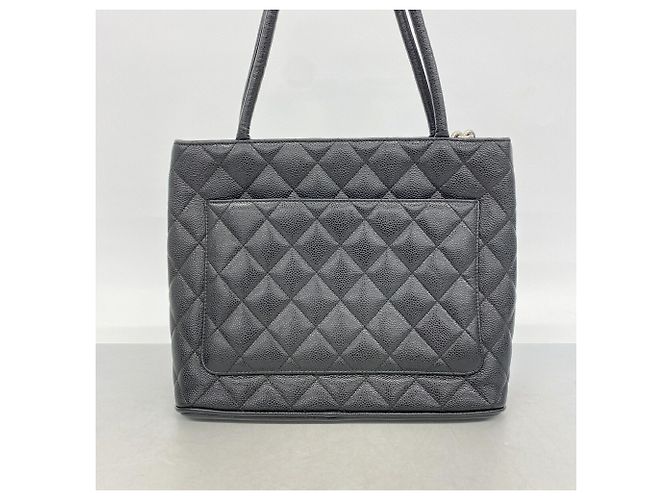 Timeless Borsa Tote Chanel in pelle di vitello martellata nera Nero - vista 9