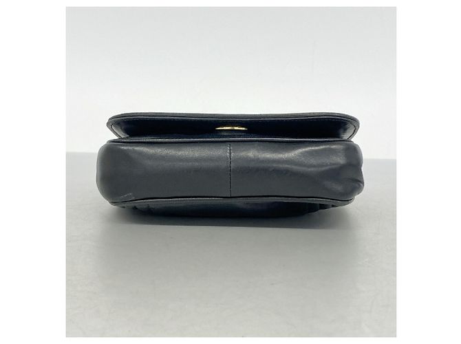 Borsa a tracolla Chanel in pelle d'agnello nera Nero - vista 3