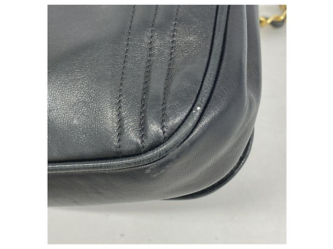 Borsa a tracolla Chanel in pelle d'agnello nera Nero - vista 8
