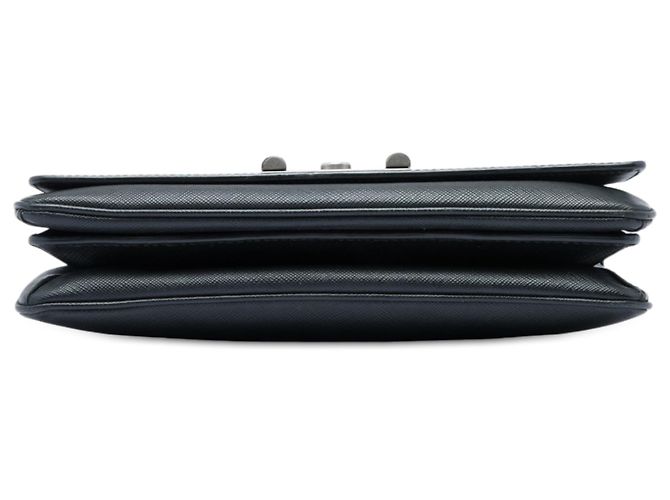 Prada Black Saffiano Lux Lock Chain Flap Nero - vista 3