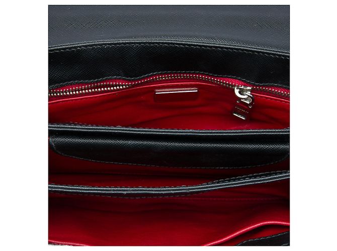 Prada Black Saffiano Lux Lock Chain Flap Nero - vista 4