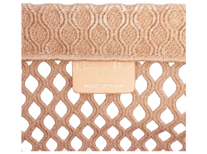 Dior Book Tote Large in mesh ricamato Rosa - vista 5