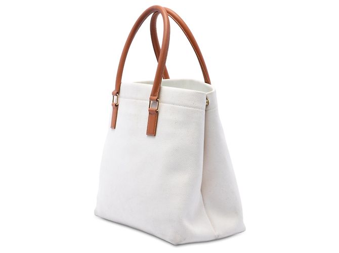 Céline Celine Cabas Tote Horizontal Small de lona marrón con estampado de logo Castaño Beige - vista 2