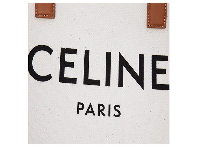 Céline Celine Cabas Tote Horizontal Small de lona marrón con estampado de logo Castaño Beige - vista 5
