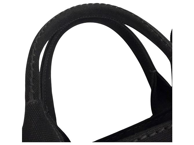 Borsa Tote Prada Small Canvas Canapa Logo Nera Nero - vista 12