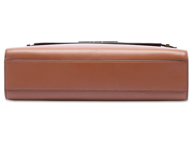 Borsa a tracolla Manhattan Saint Laurent in pelle di vitello liscia marrone Medium - vista 3
