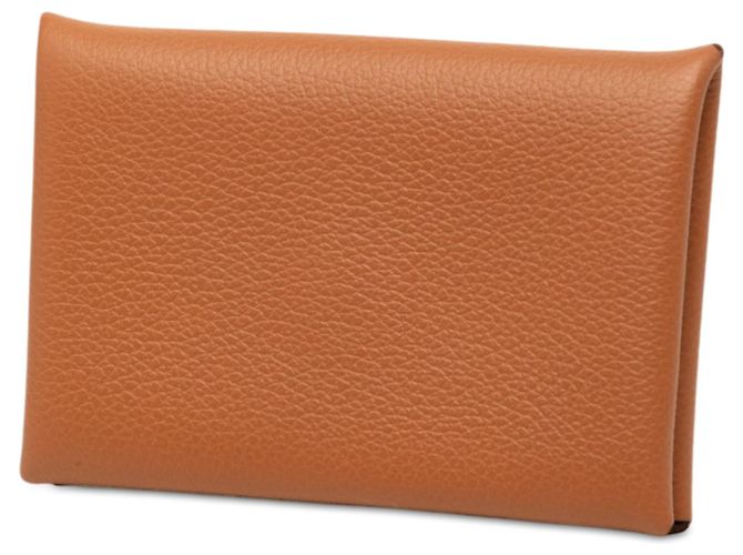 Tarjetero Hermès Calvi en Epsom Brown Castaño - vista 2