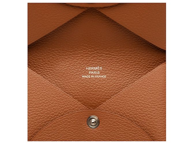 Tarjetero Hermès Calvi en Epsom Brown Castaño - vista 5