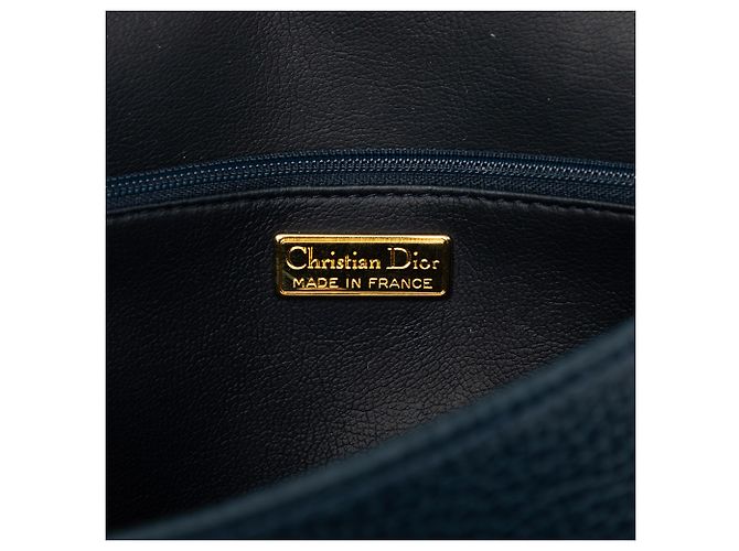 Bolsa tiracolo Dior em pele de vitelo granulada azul Azul marinho - vista 6