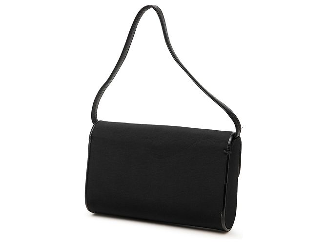 Borsa a tracolla Gucci in tela nera con catena Interlocking G Nero - vista 2