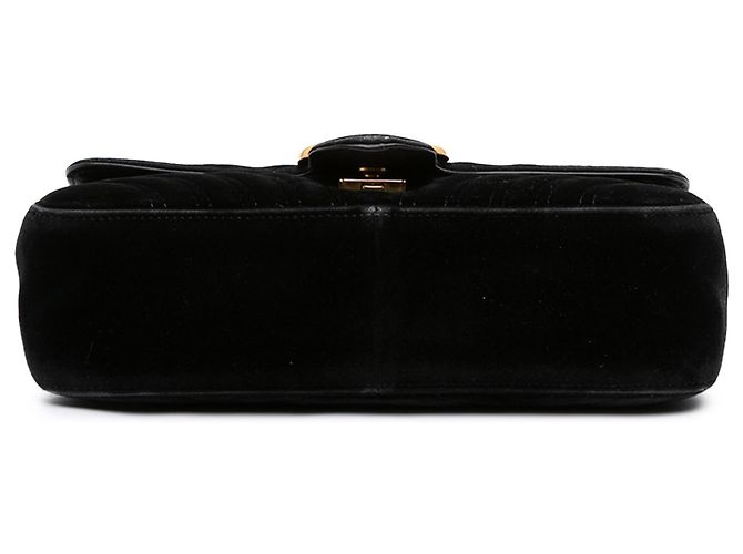 Borsa a tracolla Gucci GG Marmont Matelassé in velluto nero Medium - vista 3