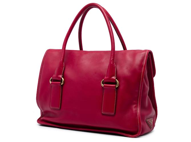 Bolso Prada City de piel de becerro rojo Roja - vista 2