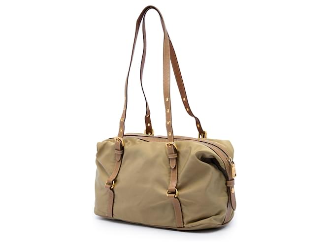 Borsa a tracolla Prada Beige Canvas Canapa Logo - vista 2