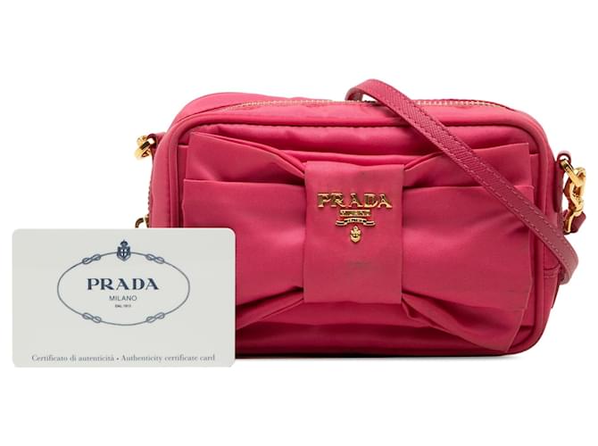 Bow Prada Camera Bag aus rosa Tessuto mit Fiocco-Schleife Pink - Ansicht 7