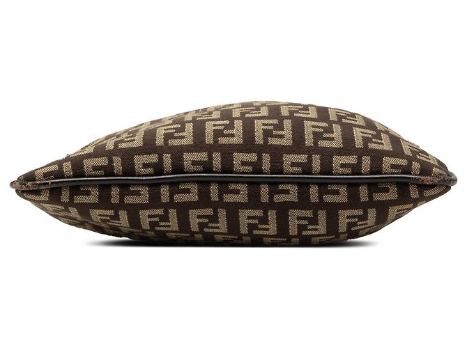 Borsa a tracolla Fendi in tela Zucchino marrone - vista 3