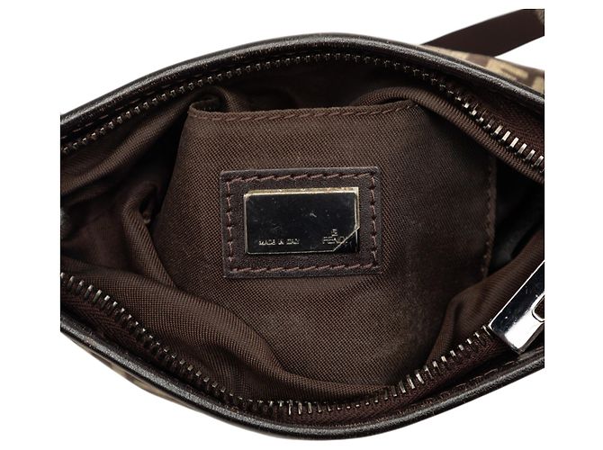 Borsa a tracolla Fendi in tela Zucchino marrone - vista 5