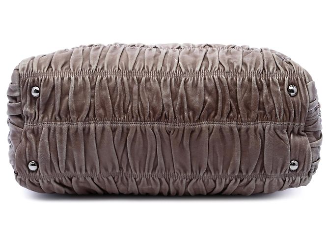 Borsa Satchel Prada in Nappa Gaufre Ombre Beige - vista 3
