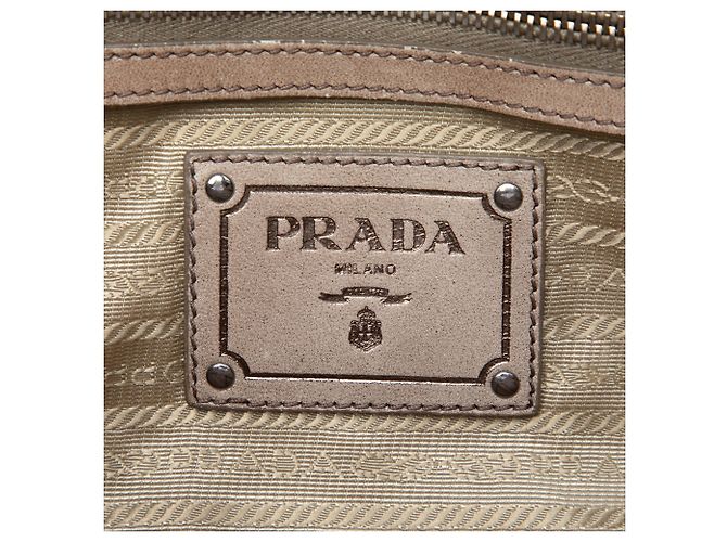Borsa Satchel Prada in Nappa Gaufre Ombre Beige - vista 5
