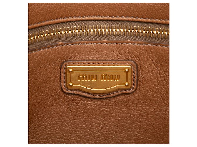 Borsa Miu Miu Paloma in pelle Cervo marrone - vista 5