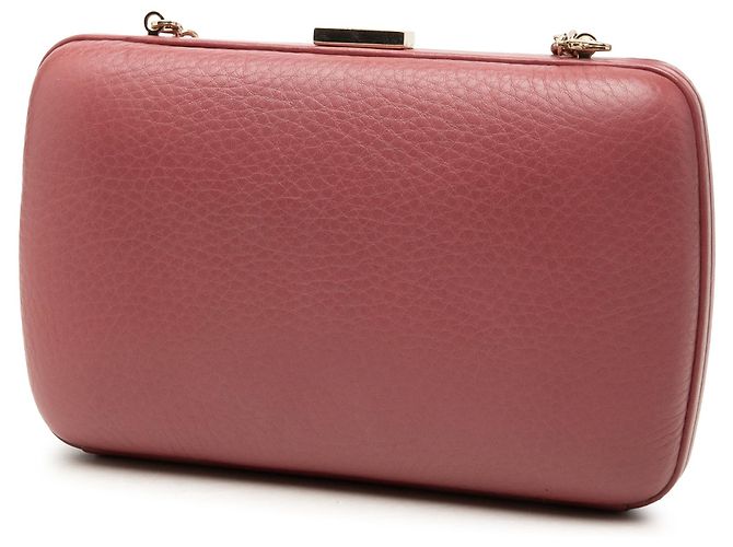 Clutch Soho con catena in pelle di vitello rosa Gucci D'oro - vista 2