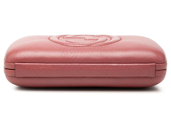 Clutch Soho con catena in pelle di vitello rosa Gucci D'oro - vista 3
