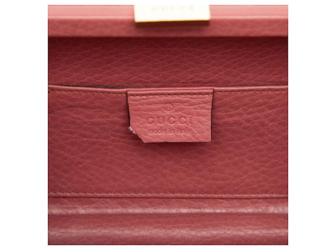 Clutch Soho con catena in pelle di vitello rosa Gucci D'oro - vista 5