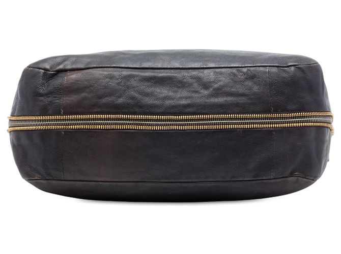 Borsa tote convertibile Prada in Vitello Daino marrone ombré con zip laterale - vista 3