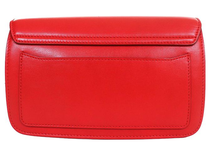 Chloé Mini Borsa a Tracolla C Chain in Vitello e Camoscio Rossa Rosso - vista 2