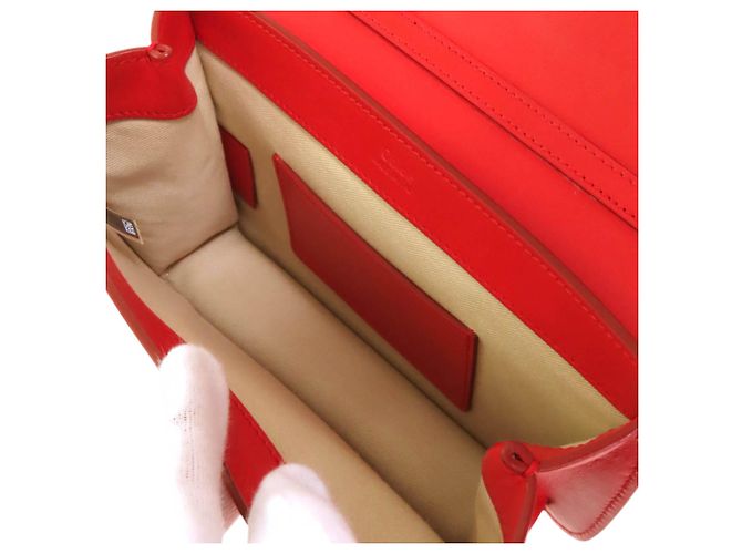 Chloé Mini Borsa a Tracolla C Chain in Vitello e Camoscio Rossa Rosso - vista 4
