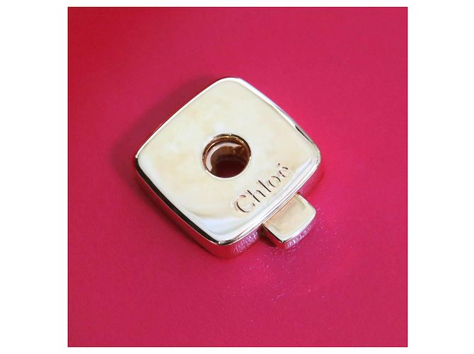 Chloé Mini Borsa a Tracolla C Chain in Vitello e Camoscio Rossa Rosso - vista 8