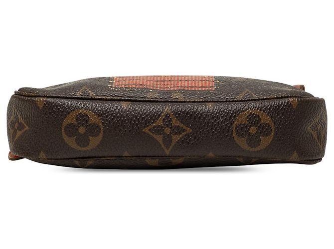 Louis Vuitton Brown Monogram Trunks and Locks Mini Pochette Accessoires Marrone - vista 3