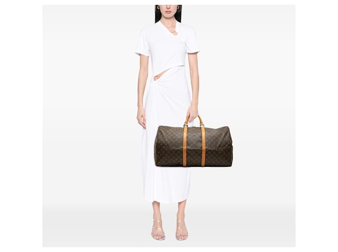 Louis Vuitton Brown Monogram Keepall 60 Marrone - vista 8