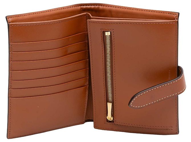 Céline Celine Brown Triomphe Coated Canvas Compact Wallet Dark brown - view 5