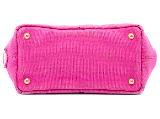 Prada Bolso Tote Small Canvas Canapa Logo Rosa - vista 3