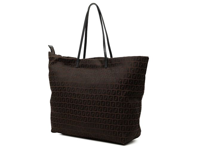 Fendi Brown Zucchino Canvas Tote Braun Dunkelbraun - Ansicht 2