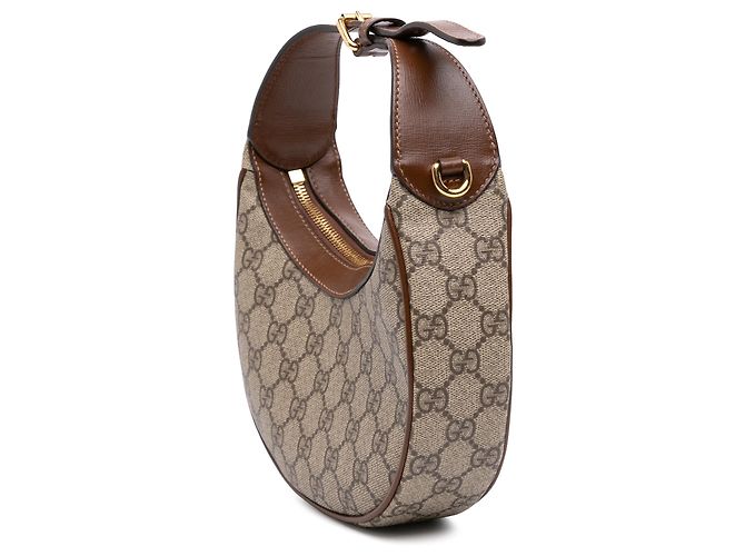 Borsa Mini GG Supreme Mezzaluna Gucci Beige - vista 2
